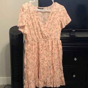 Shein large pink floral dress